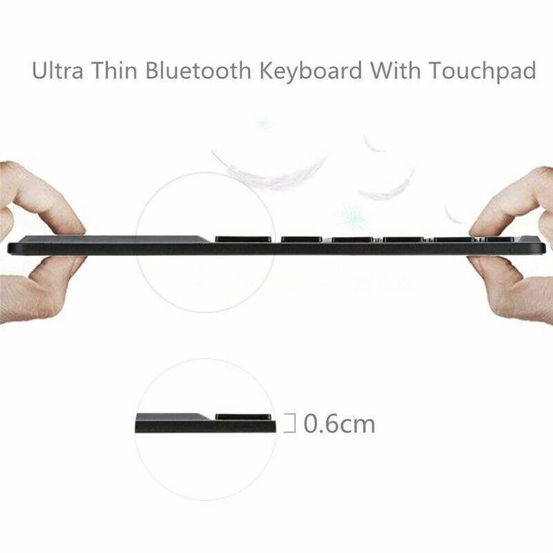 Mini-Bluetooth-Tastatur kabellos Ultra Thin mit Touchpad für iOS Android Windows - Bild 4 von 4