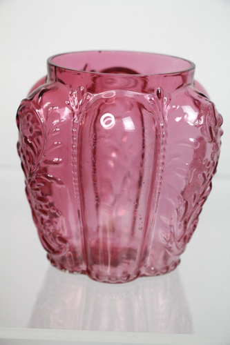 Antico vaso sottaceto cucchiaio mirtillo rubino con pannelli in vetro Northwood 1895 - Foto 3 di 13