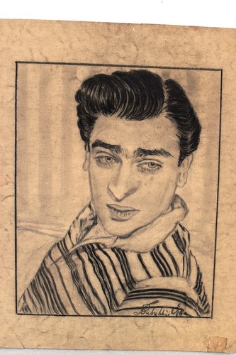 Vintage Peinture De Bollywood Actor Nutan & Shammi Kapoor Par Babubhai Dessin " - Photo 5/6
