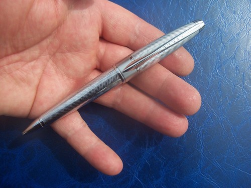 CROSS AT0122-1 APOGEE ENGINE TURNED CHROME BALLPOINT PEN IN GREEN CASE - Picture 12 of 13