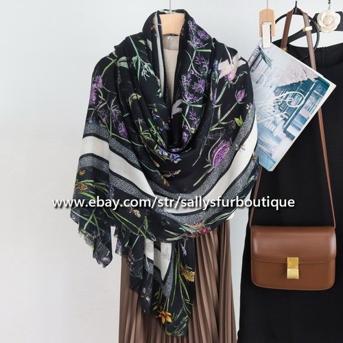 Sallys Cashmere Ring Scarf Wrap Shawl Dragonfly Print Thin Soft Delicate 78"*39" - Picture 8 of 29