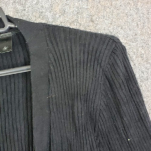 Xhilaration Cardigan Sweater Women Medium Black Knit Long Belted Open Front - Picture 2 of 13