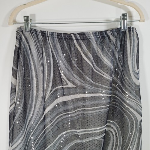 Falda De Colección TRÁGICAMENTE HIP Lentejuelas Remolinadas Talla XL 90s Y2K Malla Transparente Pull On - Imagen 5 de 8