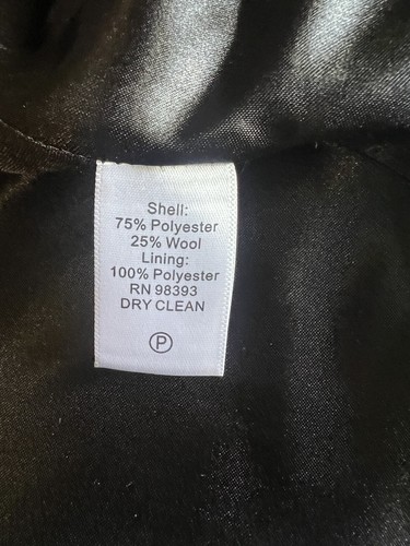 The Nicole Ritchie Collection Wool Blend Black Jacket Poncho Size S Shawl Lined - Picture 10 of 10