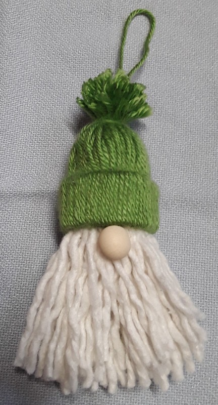 New Handmade Yarn / Cotton Gnome Christmas Tree Ornament
