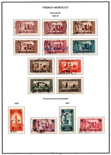 FRANCE MOROCCO 1891-1955 COLLECTION OF 450 STAMPS ON 46 PAGES - Picture 8 of 24