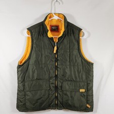 abercrombie  fitch 92 boys puffer zip up vest y2k 90s sz L green gold sporty