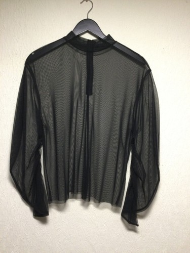 Black mesh goth gothic victorian vampire punk repro vintage top shirt blouse - Picture 9 of 9