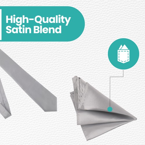 Conjunto de pañuelo cuadrado de bolsillo y corbata delgada para hombre pañuelo boda recepción - Imagen 92 de 123