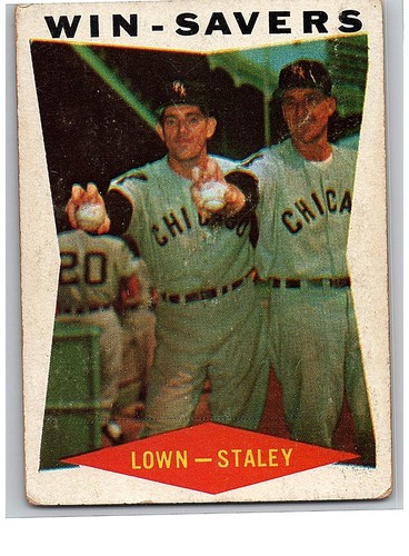 1960 Topps Baseballkarte einzeln - # 57 Win-Savers Gerry Staley, Turk Lown