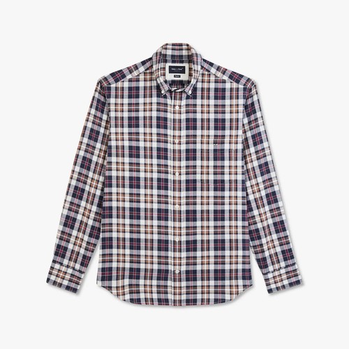 Chemise à manches longues Eden Park à carreaux multiples (pierre/marine/brun) large à 5XL - Photo 1/2