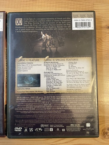 THE LORD OF THE RINGS TRILOGY DVD SET (6 DISCS) Widescreen LOTR Movies - Picture 10 of 10
