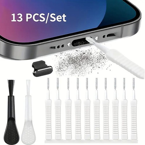 13PCS Mobile Phone Speaker Dust Removal Cleaner Tool Kit Charge Port Dustproof - Afbeelding 13 van 14