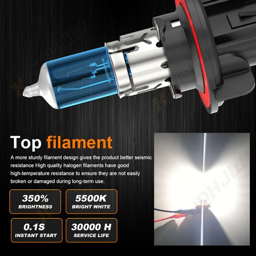 XWQHJW H13 9008 Bombillas halógenas de haz alto bajo blancas 5500K súper brillantes - Imagen 3 de 8