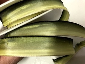 VINTAGE-5-8-034-FRENCH-RIBBON-STRIPE-wire-OMBRE-1yd-YELLOW-MOSS