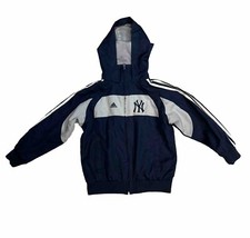 N.Y. Yankee s Adidas hoodie Windbreaker Jacket Boys Med 5/6 Full Zip