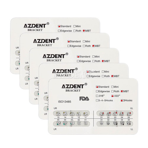USA AZDENT Staffe ortodontiche in metallo dentali parentesi graffe standard MBT.022 ganci 3 - Foto 8 di 12