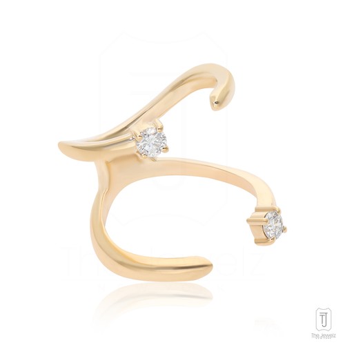14K Gold 0.15 CT VS/F-G Diamond Octopus Shape Sea Life Ring - The Jewelz - Picture 3 of 7