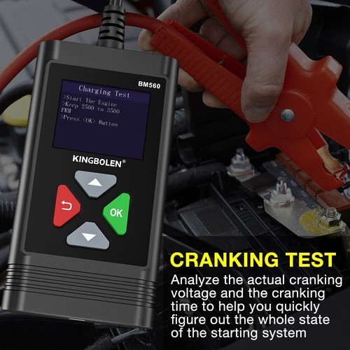Kingbolen 6V-12V Tester akumulatora samochodu Analizator cyfrowy Narzędzie diagnostyczne LCD - Zdjęcie 9 z 21