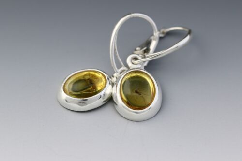 Genuine Fossil BALTIC AMBER Silver Earrings w Fossil Insects 3.9g e150220-9 - Picture 2 of 3
