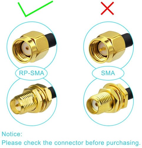 2pcs RP-SMA WiFi Adapter Cable For Wireless Mini PCI Express PCIE Network Card - Zdjęcie 7 z 7
