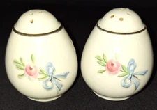 LOT OF 2 SET HALL CHINA Co WILDFIRE FLORAL ROSE SALT & PEPPER TEARDROP SHAKERS