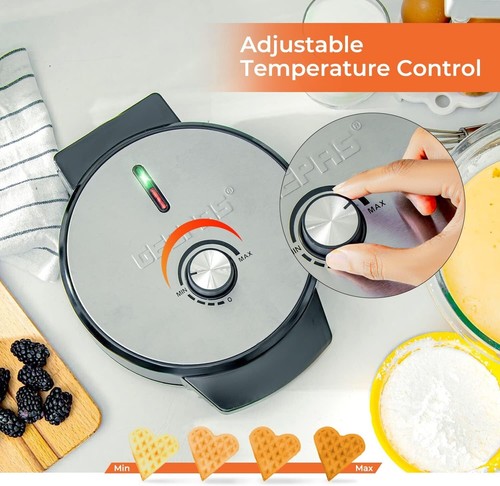Geepas 5 Slice Heart Shaped Non-Stick Electric Belgian Waffle Maker - 49% OFF - Picture 5 of 17