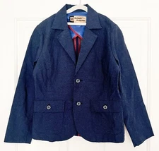 EUC! Kinloch Anderson Boys Scottish Blue Navy Dot Blazer Suit Jacket Sz 11-140