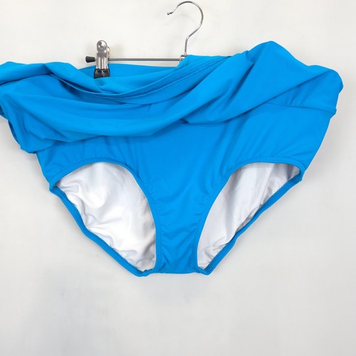 Lands' End Mini Swim Skirt Built in Briefs Womens 14 Blue Stretch Lined Beachy - Picture 8 of 10