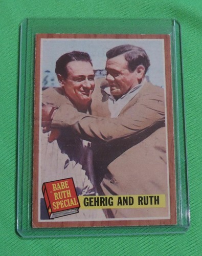 Babe-Ruth-Lou-Gebrig-1962-Topps-Hug-Pose-Card-140-EX-MINTYankees-OF-1B-GOAT-HOF2