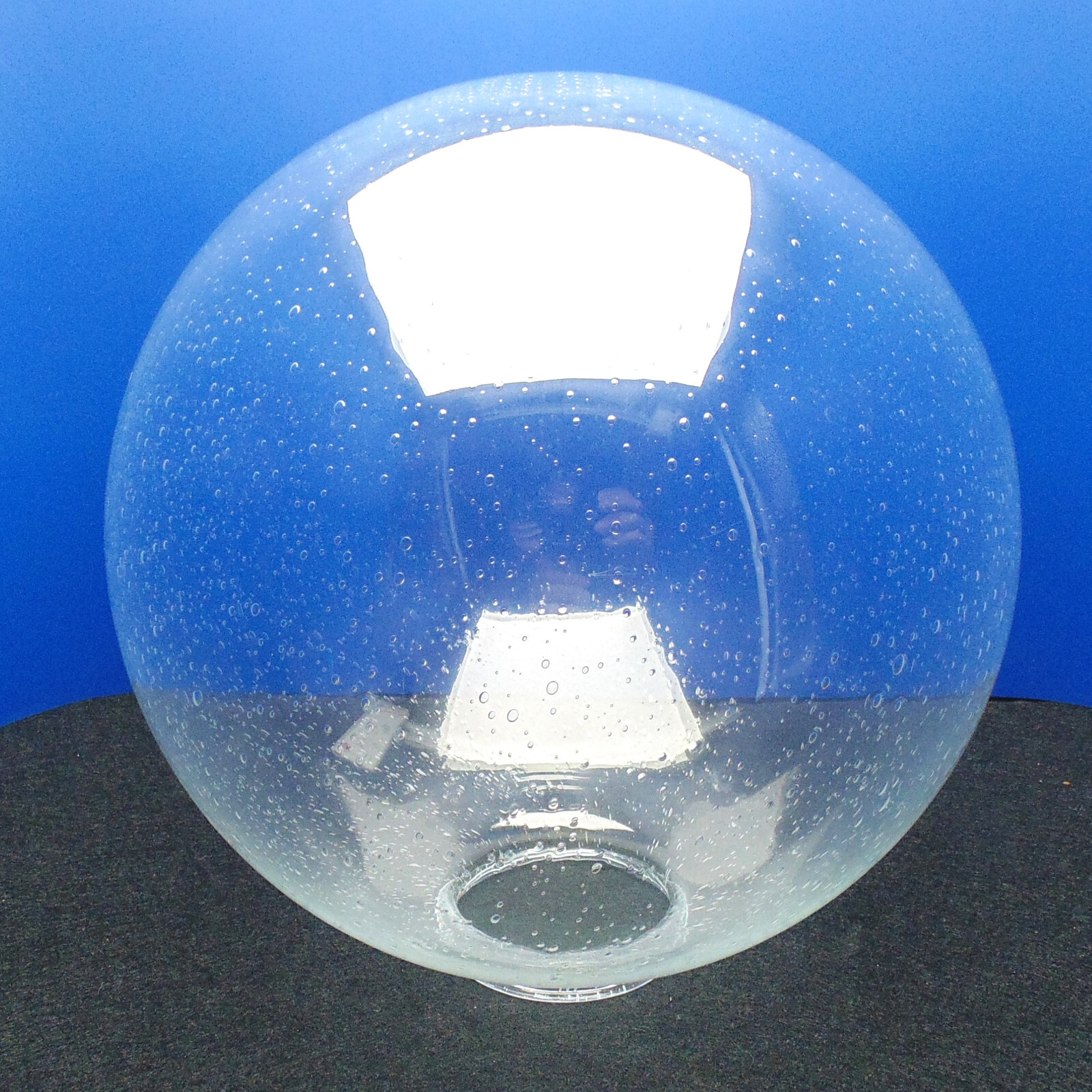 Kugel Blasenglas klar, Ø 230mm, Kragen Ø 90mm, Ersatzglas für Außenleuchten