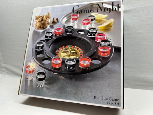 Drinking Game Glass Roulette Wheel Set 2 Balls 16 Shot Glass glasses Party ๐ฆ๐ - Picture 2 of 5