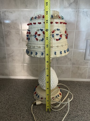 Vintage Retro Lawnware 16” Table Lamp With Lighted Base Camping Red White & Blue - Picture 9 of 14