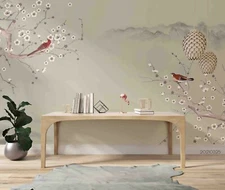 3D Tree Flowering Birds Wallpaper Wall Mural Removable Self-adhesive Sticker329