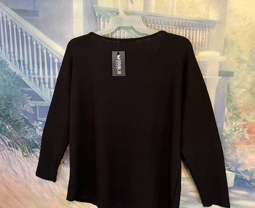 Maglione Doublju Waffle maglia manica lunga Henley tg. Top/maglione L CWTTL450 - Foto 14 di 14