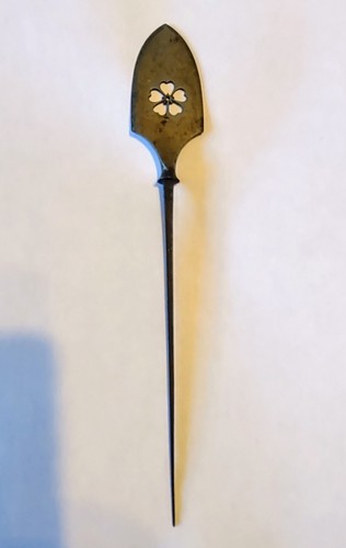 Antike Edo Periode 1790er 9" Willow Leaf Pfeilspitze (Yanone) signiert auf Tang