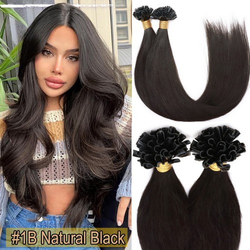 100% Remy Indian Pre Bonded Keratin U-Tip Human Hair Extensions Thick 14-24inch - Picture 24 of 53