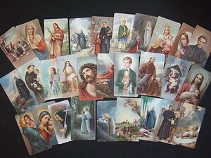 Lot-of-29-Vintage-Catholic-HOLY-CARDS-Saints-pictures-Italy