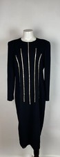 VTG 80's Carolina Herrera Shift Dress Womens 12 Black + Sparkling rhinestones