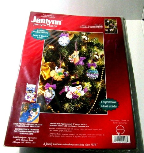 Janlynn Frostys Christmas Ornaments Collection Craft Kit to Make Felt Sequins - Picture 4 of 12