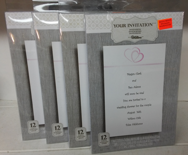 Wilton Sweetheart Double Heart Silver Wedding Invitation Kit 50