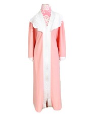VINTAGE GILLIGAN O'MALLEY Zip Up Maxi Long Pink Feminine Robe Large