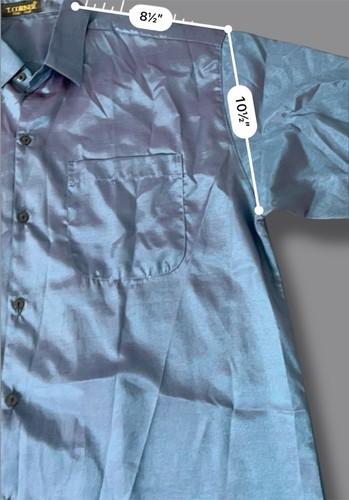 T.Corner Thai Silk Iridescent Men’s Shortsleeved Vintage Buttonup - Picture 11 of 11