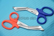 NEW 2 PARAMEDIC UTILITY BANDAGE TRAUMA EMT EMS SHEARS SCISSORS 5.5"-BLUE ORANGE