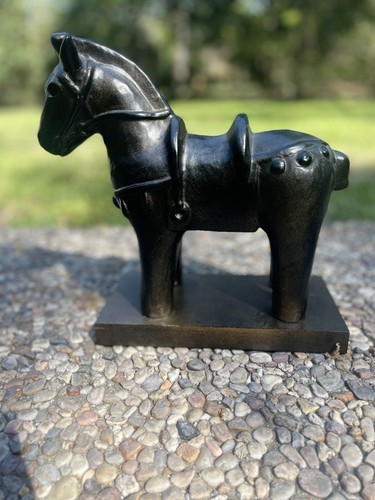 Haniwa Style Horse Figure On Stand - Botero Like - Picture 9 of 18