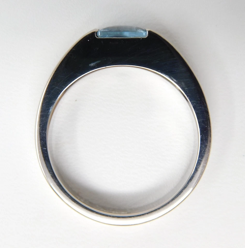 Квадратное кольцо с аквамарином Cartier Tank из белого золота 18 карат размер 54 (6,75+) B9031 - Изображение 4 из 4