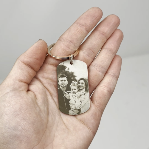 Personalised Engraved Photo Keyring Dad Mum Gift Birthday Love Fathers Day Gift - Video 1 of 1