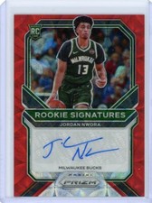 2020-21 Panini Prizm Basketball Choice Red Rookie Auto #RS-JNW Jordan Nwora
