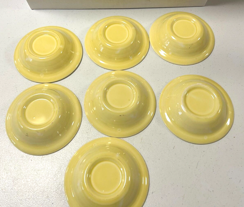 7 Vintage Yellow Bucks County by Royal Amish Farm Design Dessert Bowls Ohio USA - Picture 8 of 9