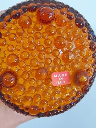Amber Glass Tripod Footed Made In Italy Vintage Bicchieri Piedini A Tripodi Set - Foto 11 di 22